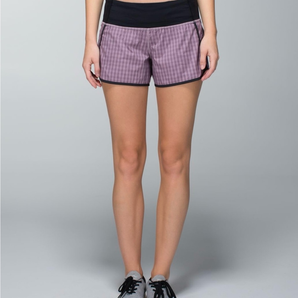 Women's Pink Plaid Active Shorts